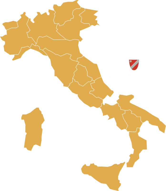 Carte de l'Italie avec la région Molise mise en évidence